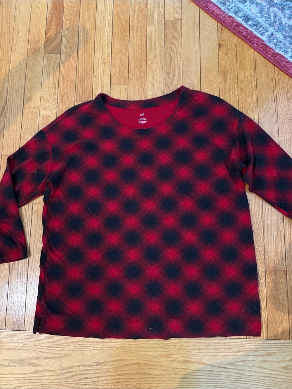 J. Jill Red and Black Plaid Long Sleeve
